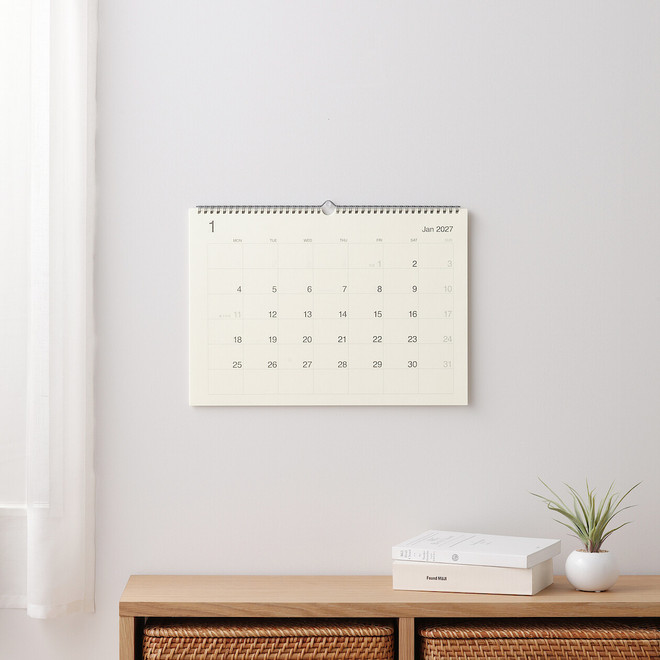 Calendrier mural 2027 en papier bagasse - Format A3