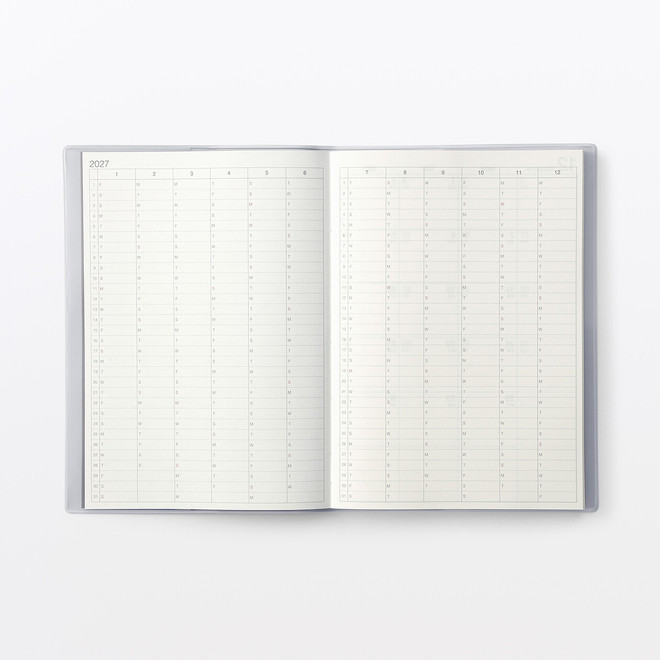 Agenda mensuel et hebdomadaire 2027 avec calendrier Rokuyō - Format B5