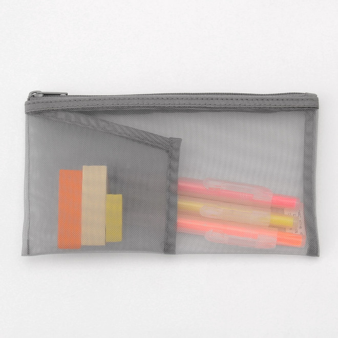 Trousse en nylon avec poche grise