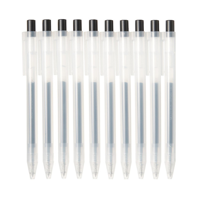 Stylo à bille rétractable à encre gel tracé fluide 0.5mm ‐ Lot de 10