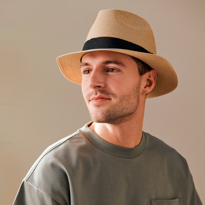 Chapeau Fedora en polyester tressé