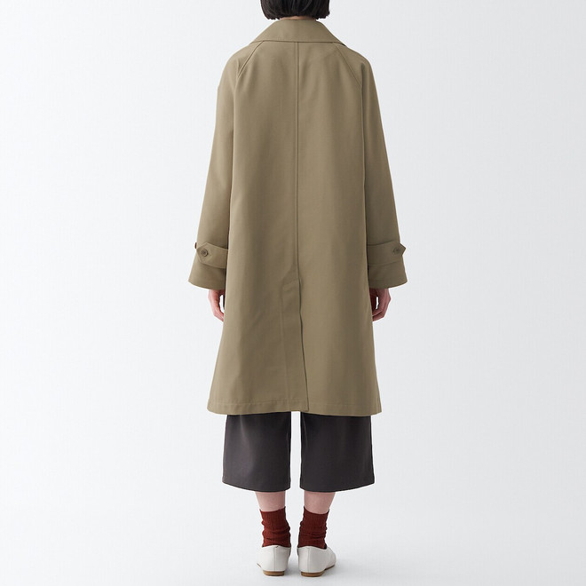 Trench‐coat déperlant en polyester mélangé femme