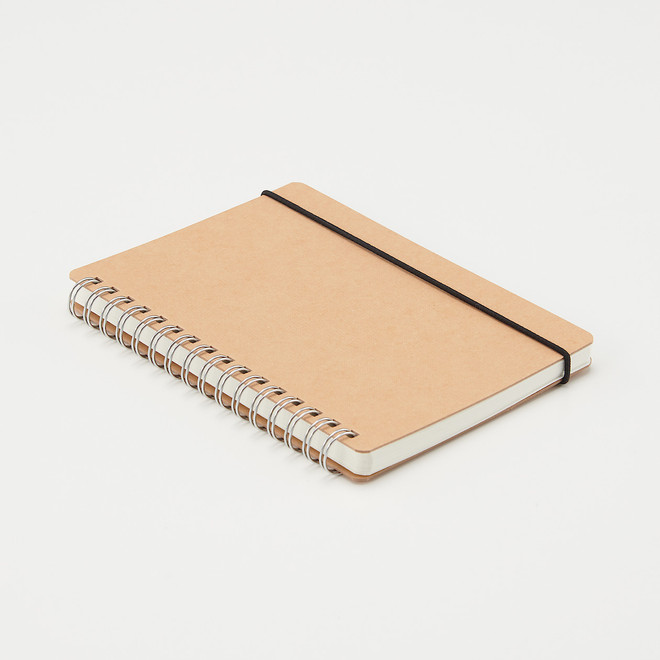 Cahier à double spirale Beige pointillé A6