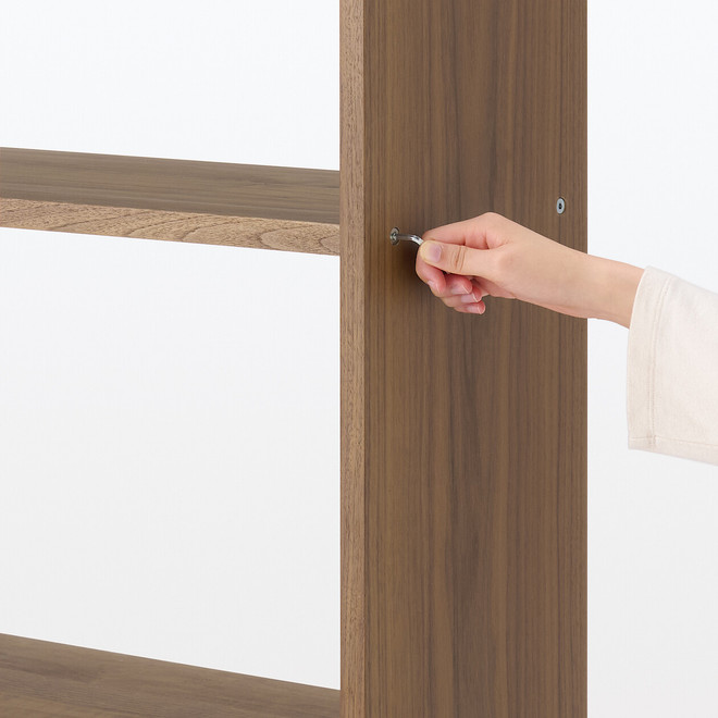 Étagère additionnelle large en noyer ‐ 3 niveaux (Dont Eco‐part. 1,80 €)