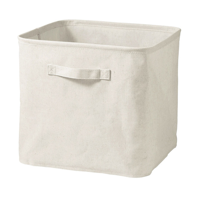 Boîte de rangement souple carrée en coton lin L35X P35X H32cm