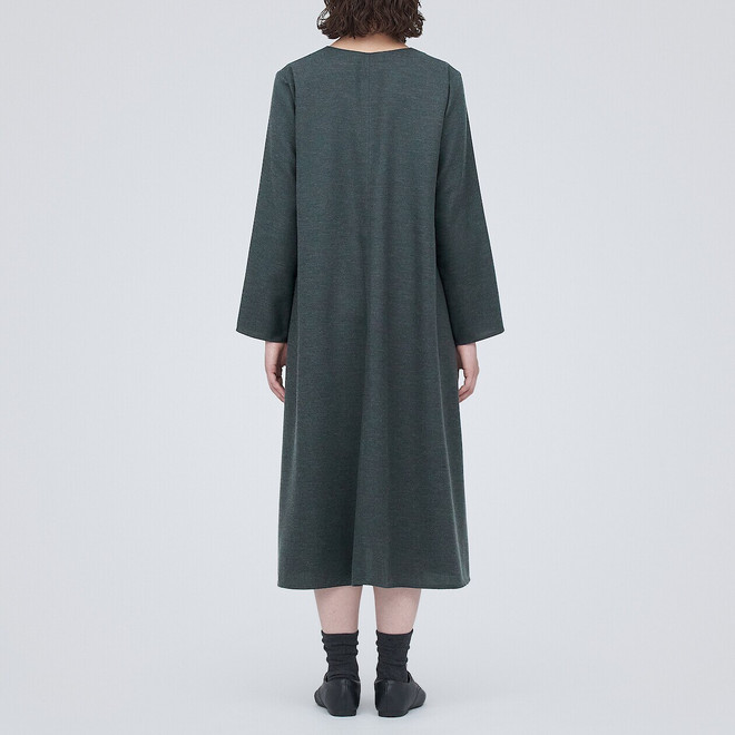 Robe à manches longues en polyester mélangé femme