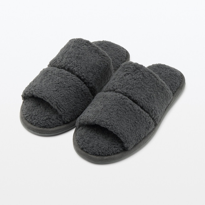 Chaussons ouverts en microfibre