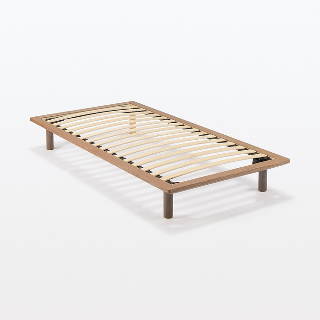 Lit plateforme simple en noyer