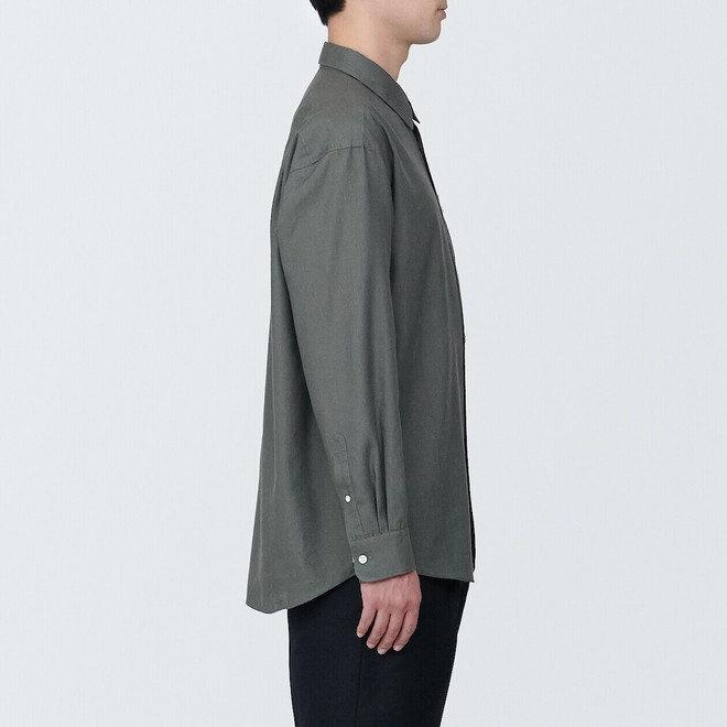 Chemise en chanvre mélangé manches longues homme