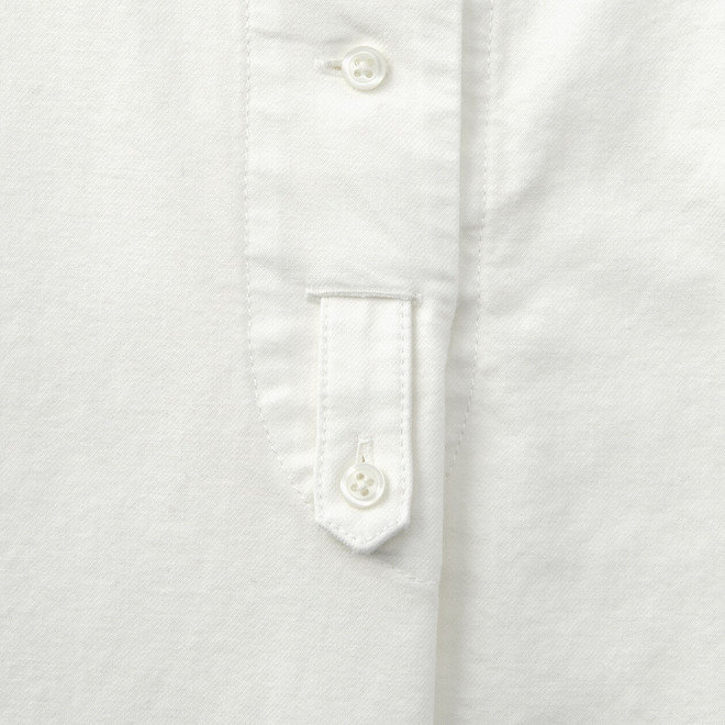 Chemisier en coton sergé brossé sans col femme