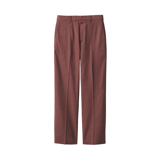 Pantalon extensible à plis sur le devant en mélange de chanvre pour femme..
