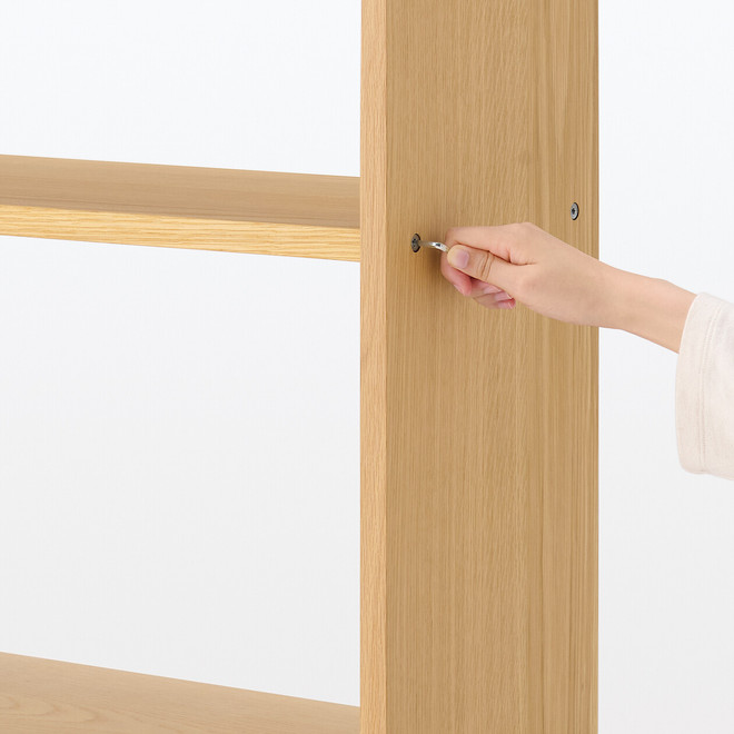 Étagère large en chêne ‐ 5 niveaux (Dont Eco‐part. 3,90 €)