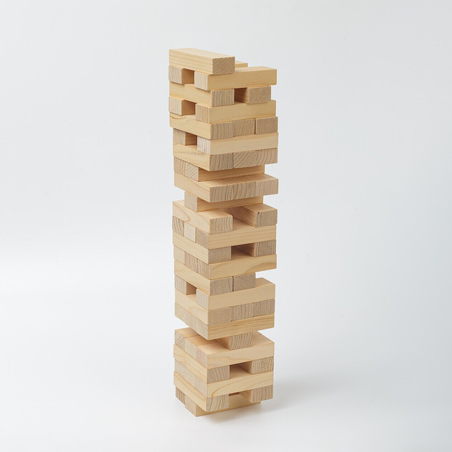 Jeu de tour en équilibre en bois de cyprès japonais récupéré