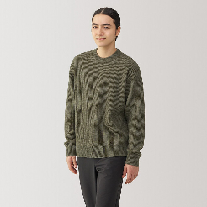 Pull en laine de yak ras du cou pour homme