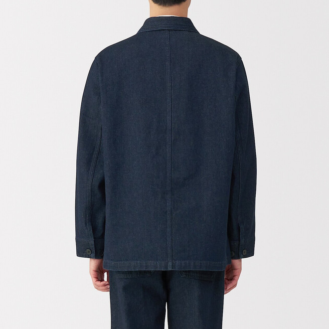 Veste de travail en denim mélangé kapok pour homme