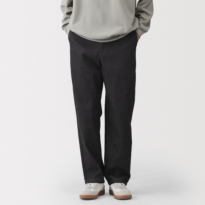 Pantalon coupe confortable en denim lavé pour homme ‐ Noir