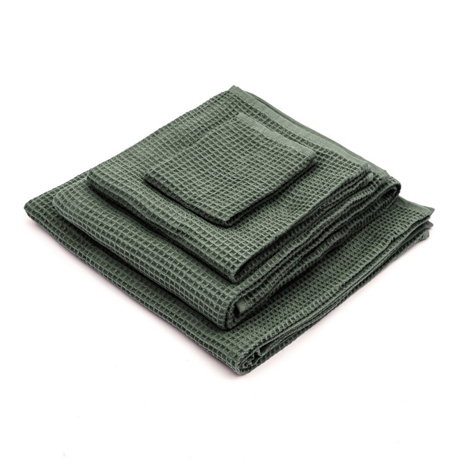 Serviette gaufrée pour les mains en velours de coton bio