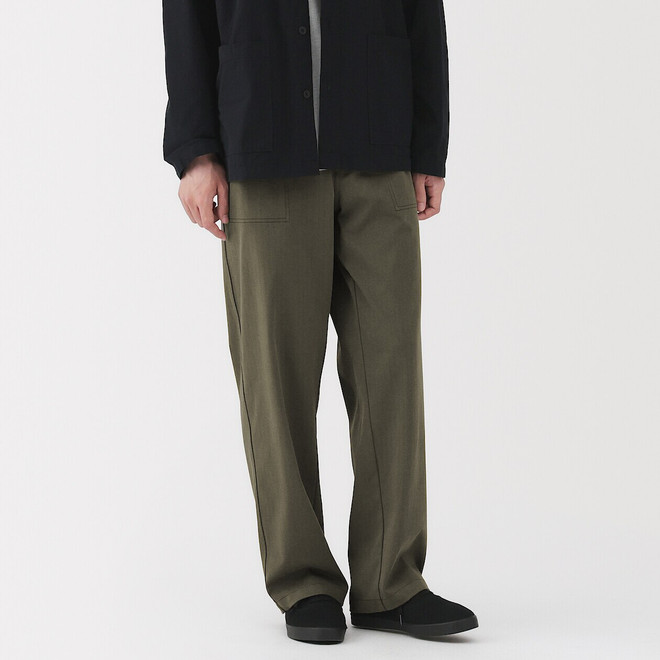 Pantalon extensible dans les deux sens, à taille élastiquée avec motif de chevrons pour homme Pantalon extensible dans les deux sens, à taille élastiquée avec motif de chevrons pour homme