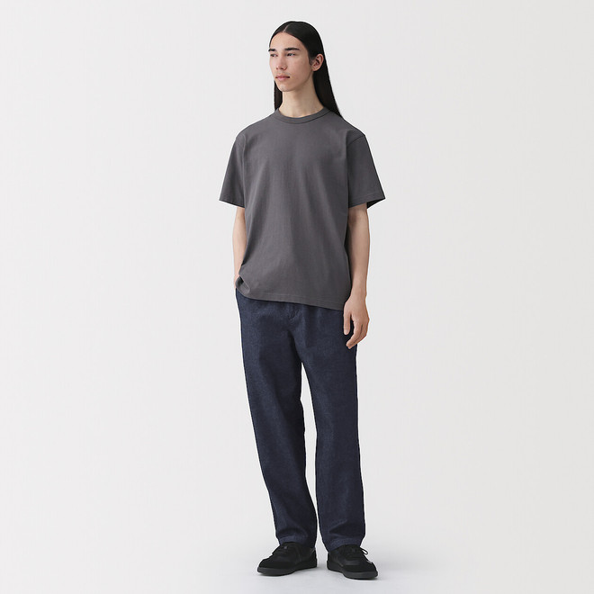 Pantalon coupe confortable en denim lavé pour homme ‐ Indigo