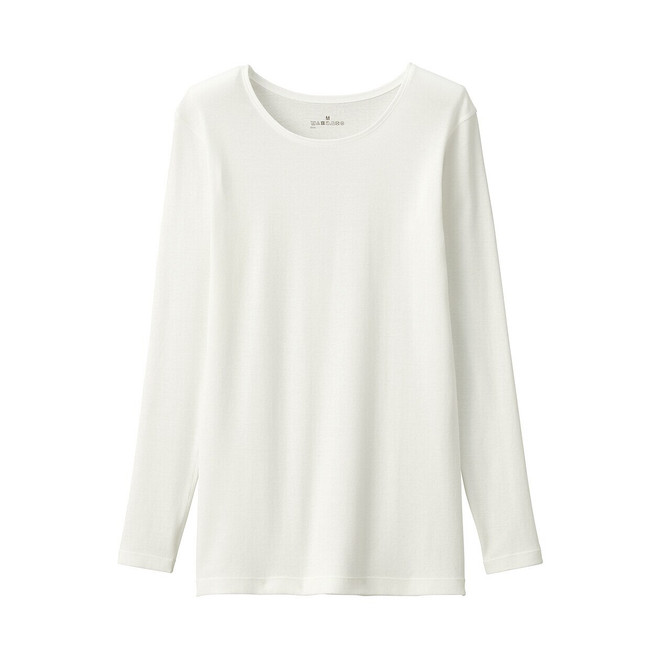 T‐shirt manches longues col rond en coton chaud pour femme