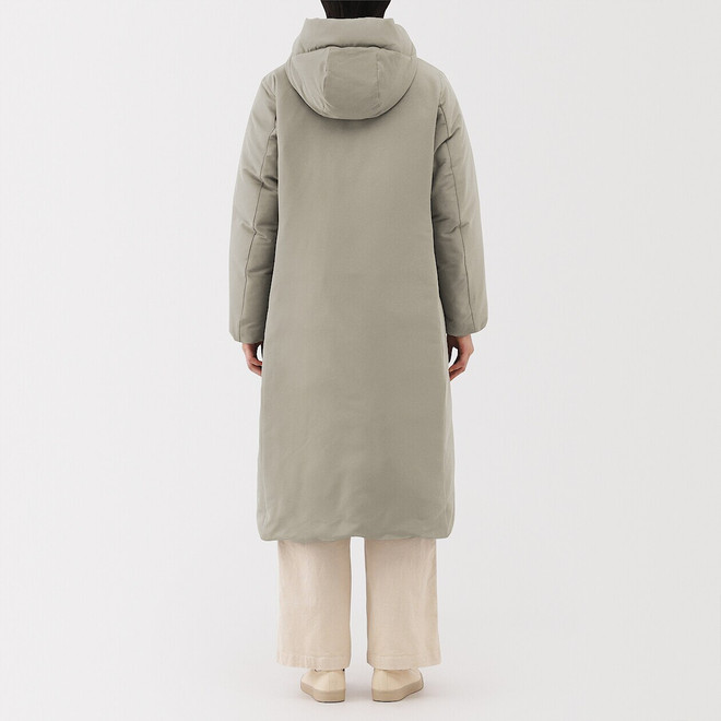 Manteau à capuche en duvet, long et déperlant pour femme
