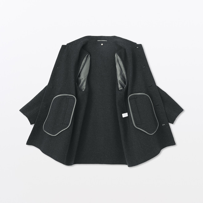 Manteau droit en cachemire recyclé pour homme