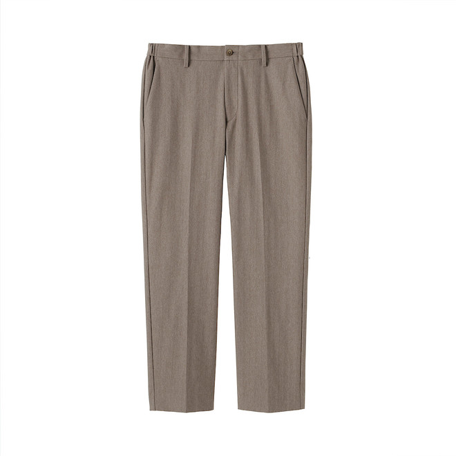 Pantalon plissé ajusté en stretch brossé pour homme