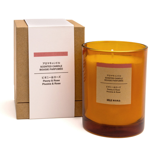 Bougie 1 mèche pivoine et rose