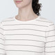 T‐shirt stretch côtelé manches courtes à col bateau femme