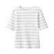 T‐shirt stretch côtelé manches courtes à col bateau femme