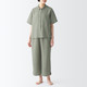 Pyjama en lin/lyocell mélangés manches courtes femme