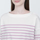 T‐shirt en coton épais manches longues col bateau femme