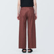 Pantalon extensible à plis sur le devant en mélange de chanvre pour femme..