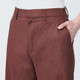 Pantalon extensible à plis sur le devant en mélange de chanvre pour femme..
