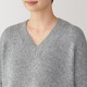 Pull long col V en mélange de laine de yak femme