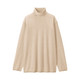 Pull col roulé en cachemire non‐teint femme