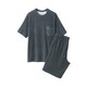 Ensemble d'intérieur à manches courtes en éponge mélange coton pour homme