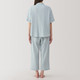 Pyjama à manches courtes en gaze crêpe sans coutures latérales pour femme