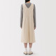 Robe sans manches en mélange de kapok pour femme ‐ Écru