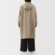 Manteau long à capuche en nylon déperlant pour femme