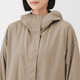 Manteau long à capuche en nylon déperlant pour femme