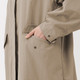Manteau long à capuche en nylon déperlant pour femme
