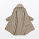Manteau long à capuche en nylon déperlant pour femme