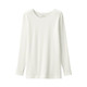 T‐shirt manches longues col rond en coton chaud pour femme