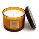 Bougie 3 mèche ambre et bois de santal.