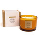 Bougie 3 mèche ambre et bois de santal.