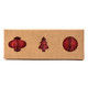 Décorations en nid d'abeille en coton recyclé - Lot de 3, rouge