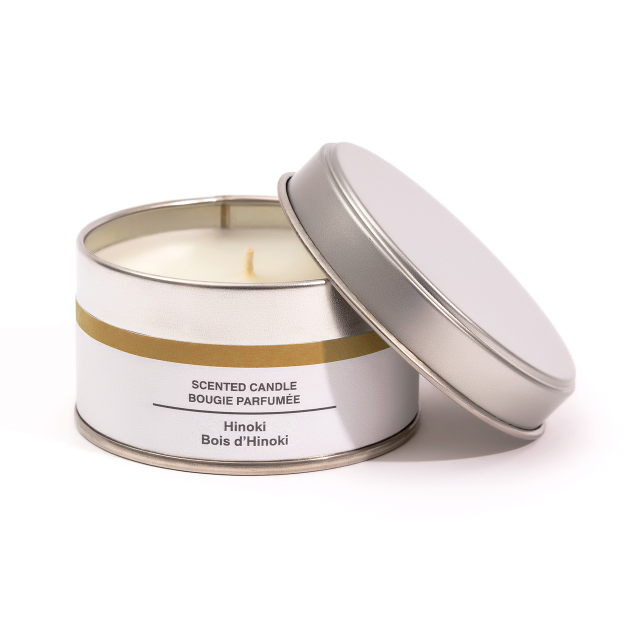 Bougie Métal ‐ Bois d'hinoki