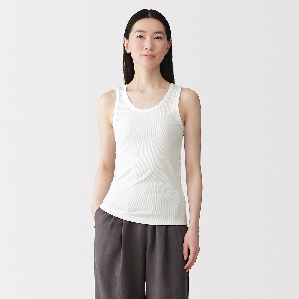 Gilet en mélange de lyocell côtelé pour femme