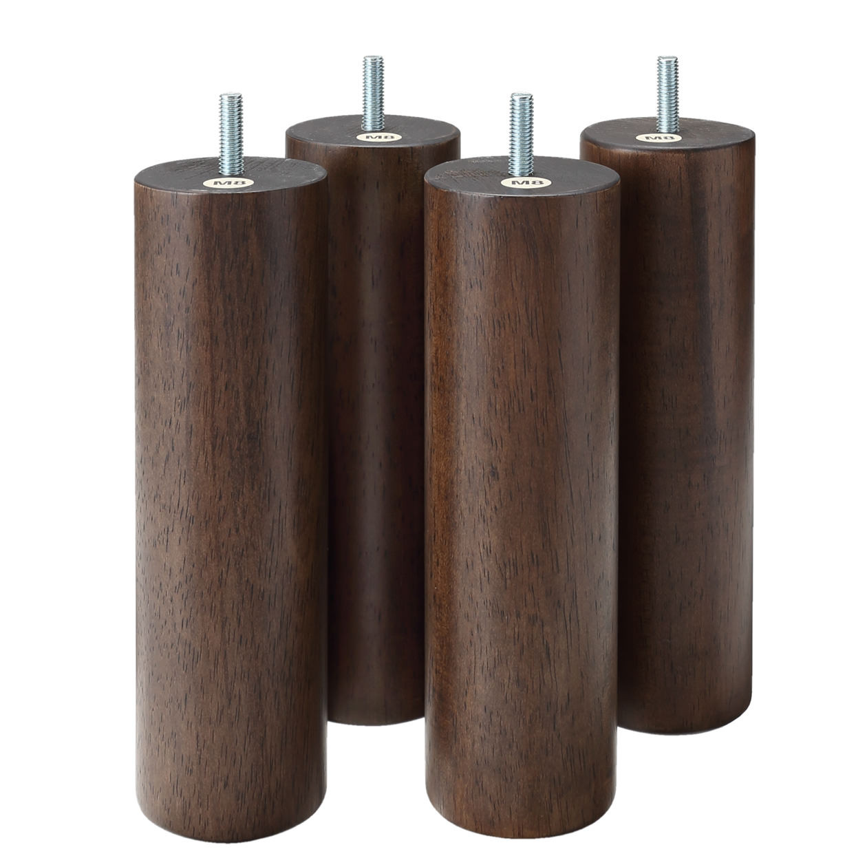 4 pieds en bois foncé 20cm